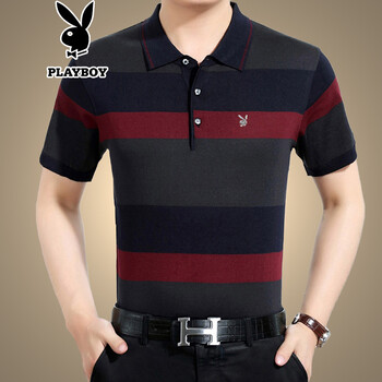 花花公子（PLAYBOY） 短袖 男士T恤 紅色 S，XL，L，XXL，XXXL，M