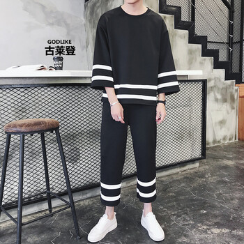 古萊登（GODLIKE） 七分袖 男士T恤 黑色二杠 XL，L，XXXL，XXL，M