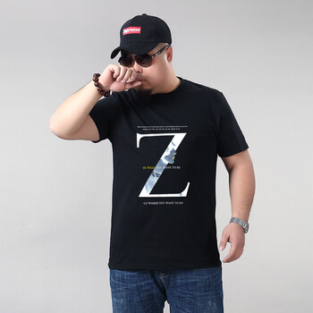 K L B ZHE 短袖 男士T恤 字母Z 黑色 加大