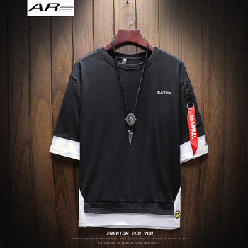 AR 七分袖 男士T恤 黑色 S，XL，L，XXL，M，XXXL
