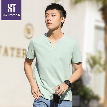 皓頓（HAUT TON） 短袖 男士T恤 淺綠色 XL，L，XXXL，XXL，M