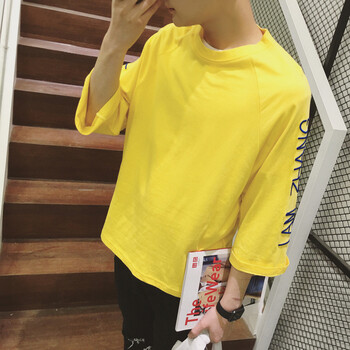 古萊登（GODLIKE） 長袖 男士T恤 高質(zhì)量七分袖黃色 