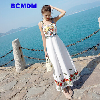 BCMDM 純色 刺繡，立體裝飾 連衣裙