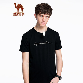 駱駝（CAMEL） 短袖 男士T恤 黑色 XL，L，M，XXXL，XXL