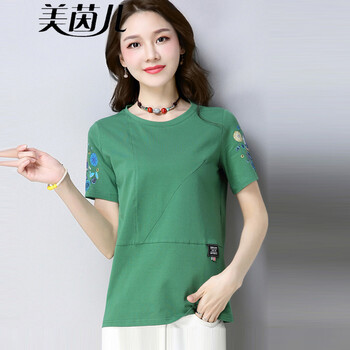 美茵兒 印花 短袖 T恤 女 圓領(lǐng)
