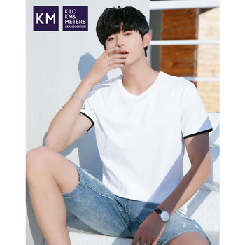 KM KILO KM&METERS 短袖 男士T恤 白色 