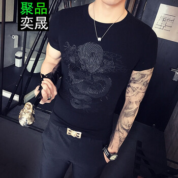 聚品奕晟 短袖 男士T恤 黑色 XL，L，M，XXXL，XXL