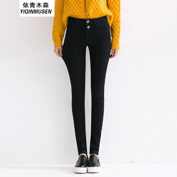 依青木森（YIQINMUSEN） 高腰 鉛筆褲/小腳褲 女 長褲 牛仔褲