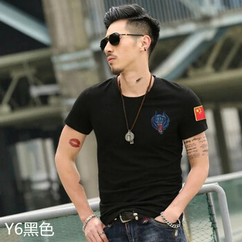 快樂(lè )嘉人 短袖 男士T恤 Y6黑色 