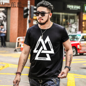 前哲 短袖 男士T恤 黑色 