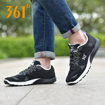 361度跑步鞋黑色/361度白  