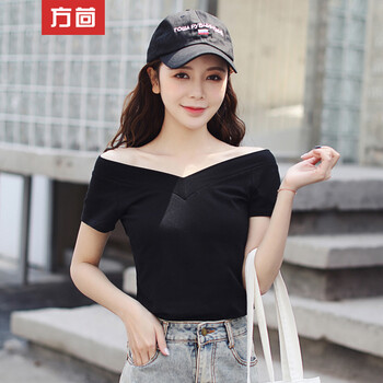 方茴 露背 短袖 T恤 女 V領(lǐng)