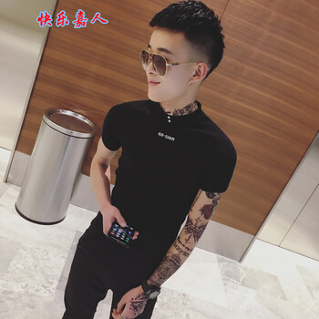 快樂嘉人 短袖 男士T恤 黑色 XL，L，XXXL，M，XXL