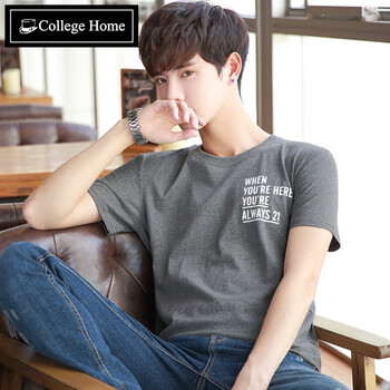 Collegehome 短袖 男士T恤 深灰色T2707 