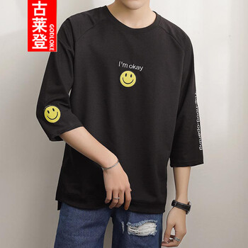 古萊登（GODLIKE） 七分袖 男士T恤 黑色 XL，L，XXXL，XXL，M