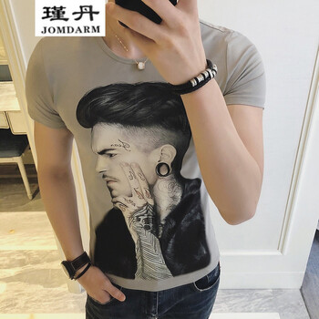 瑾丹（JOMDARM） 短袖 男士T恤 T109灰色 