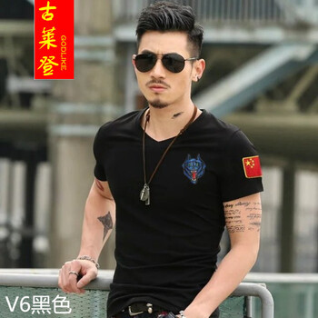 古萊登（GODLIKE） 短袖 男士T恤 V1黑色 XL，L，M，XXL