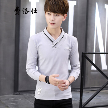 費洛仕（FIOOSU） 長袖 男士T恤 TX0183灰色 XL，L，XXL，XXXL，M