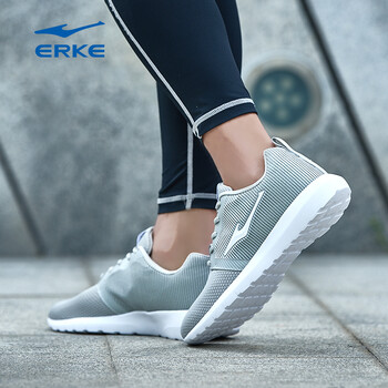 鴻星爾克（ERKE）跑步鞋淺灰/正黑(網(wǎng)面) 42