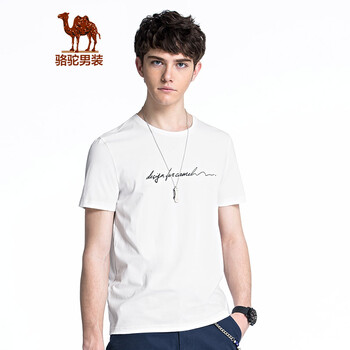 駱駝（CAMEL） 短袖 男士T恤 白色 XL，L，XXXL，M，XXL
