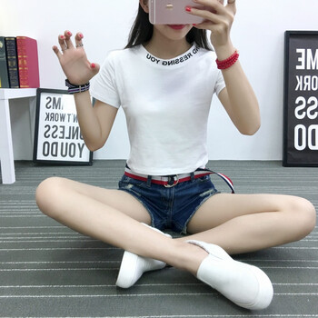維恩克 撞色 短袖 T恤 女 圓領(lǐng)