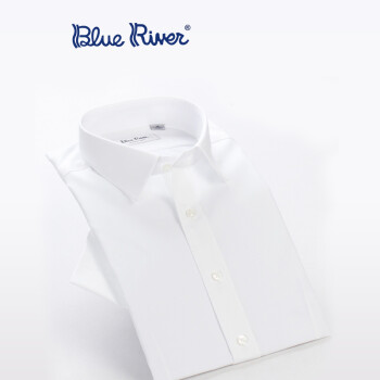 蓝河（BLUE RIVER） 短袖 男士衬衫 商务正装