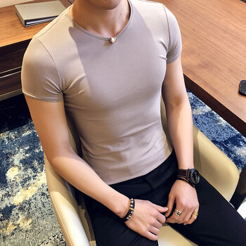 古萊登（GODLIKE） 短袖 男士T恤 9111灰色（雞心領） 