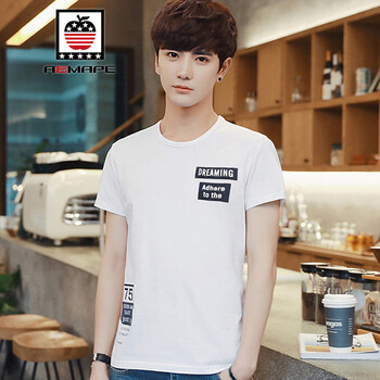 AEMAPE 短袖 男士T恤 白色 XL，L，XXL，M，XXXL