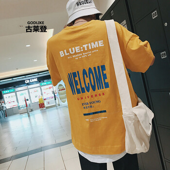 古萊登（GODLIKE） 短袖 男士T恤 黃色 XL，L，XXL，M