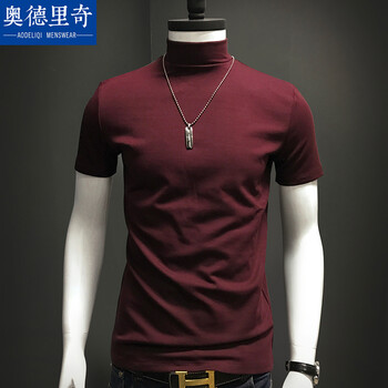 奧德里奇（Aodeliqi） 短袖 男士T恤 酒紅色 XL，L，XXXL，M，加大，XXL