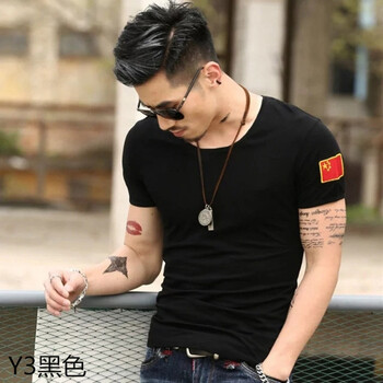 快樂嘉人 短袖 男士T恤 Y3黑色 