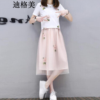 迪格美 純色 露臍/腰，立體裝飾 連衣裙