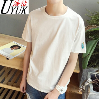 UYUK 無(wú)袖 男士T恤 水杯白色 XL，L，XXL，M