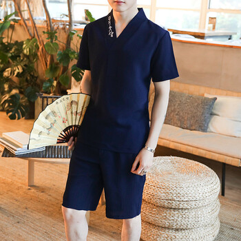 尊首（ZUNSHOU） 長(zhǎng)袖 男士T恤 短褲藏青色 XL，L，M，XXL，XXXL