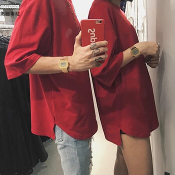 奧麗菲尼（OLIVEPHONI） 五分袖 男士T恤 紅色 