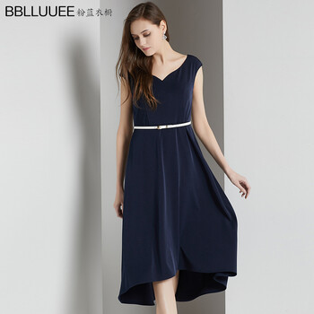 BBLLUUEE Color 純色 不對稱 連衣裙