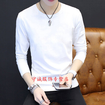 古萊登（GODLIKE） 長袖 男士T恤 純白色(無圖案) S，XL，L，M，XXL，XXXL