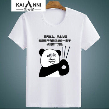 凱安尼（KAIANNI） 短袖 男士T恤 黃天在上白 S