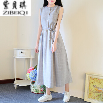 紫貝琪（Zibeiqi） 純色  連衣裙