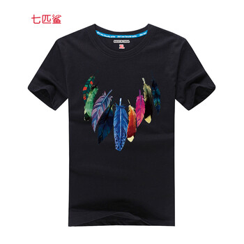 七匹鯊 短袖 男士T恤 黑色 S，XL，L，加大，XXL，XXXL，M