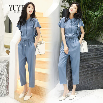 與亦（YUYI） 高腰 直筒褲 女 九分褲 休閑褲