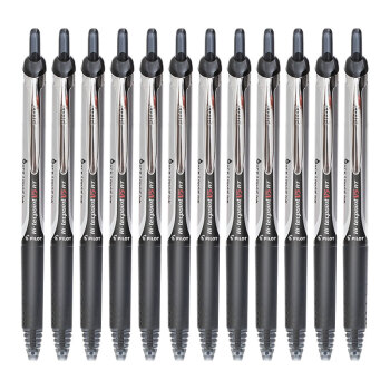 日本百乐（PILOT）BXRT-V5按动针管笔中性笔签字笔水笔 黑色 0.5mm 12支装原装进口
