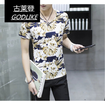 古萊登（GODLIKE） 短袖 男士T恤 牡丹黃色 XL，L，XXXL，XXL，M
