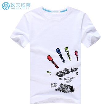 玖禾悠萊 短袖 男士T恤 白色 S，XL，L，M，XXL，加大，XXXL