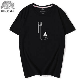 初己（CHUJI） 短袖 男士T恤 黑（悟禪白圖） XL，L，XXL，M