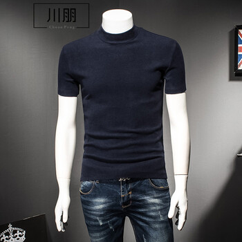 川朋 短袖 男士T恤 81821深藍色 XL，L，XXXL，加大，XXL，M