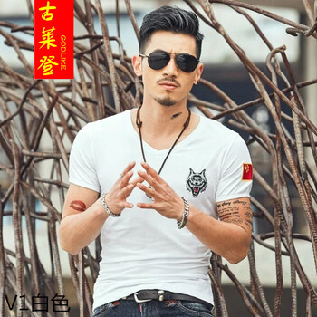古萊登（GODLIKE） 短袖 男士T恤 V1白色 XL，L，M，XXL