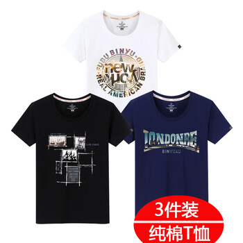 賓宇兄弟 短袖 男士T恤 NEW圓圈白+四邊格黑+LORE藍(lán) 