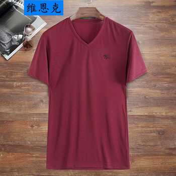 維恩克 短袖 男士T恤 棗紅色 XL，加大，XXXL，XXL