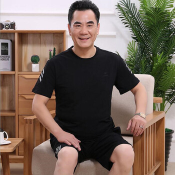 富貴鳥（FUGUNIAO） 短袖 男士T恤 黑色短袖+短褲 XL，L，XXL，加大，XXXL